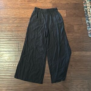 Black Linen Wide Leg Pants